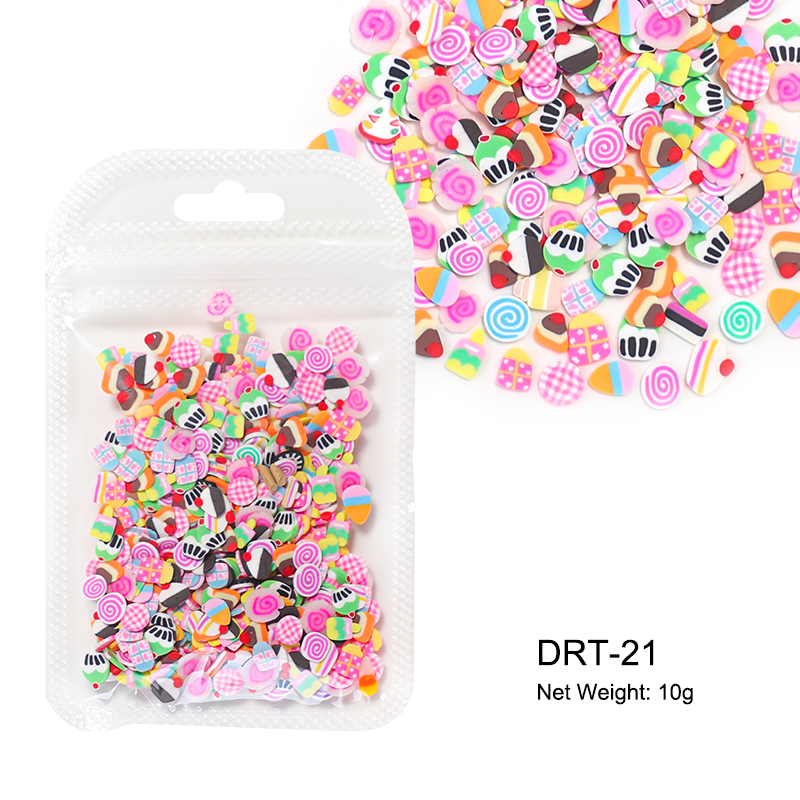 10 g/zak Fruit Plakjes Nail Art Decoraties Kerst Kerstman Bloemen 3D Polymeer Pailletten Klei Stickers DIY Nagels Accessoires: WHITE