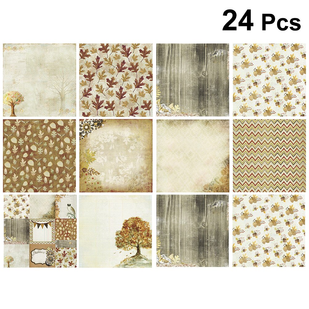 Paquete de 24 papel de fondo para álbum de recortes, respaldo DIY, almohadillas de papel decorativas para álbum de recortes, caja de , álbum, tarjeta de felicitación