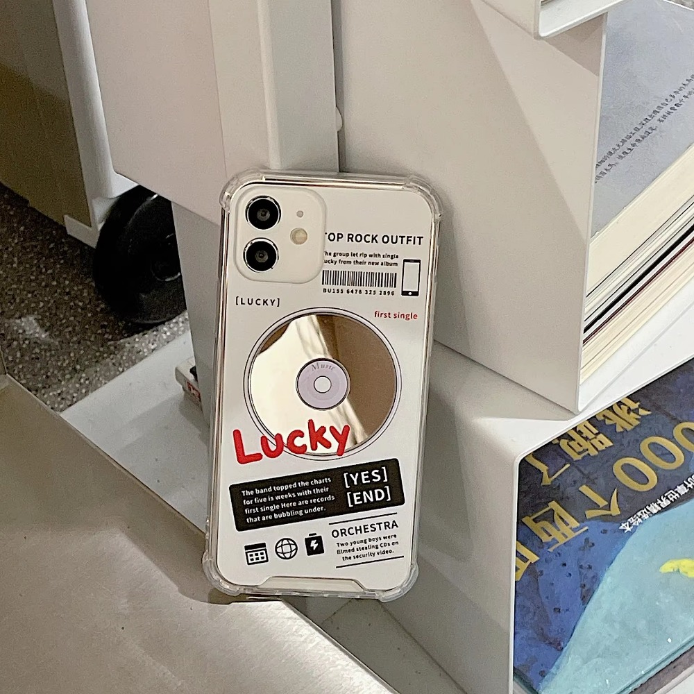 Kreative retro CD Spiegel Telefon fallen Für iPhone 13 14 15 16 Profi Max 11 12 Mini X XS XR 7 8 Plus Paar Stoßfest fallen Abdeckung