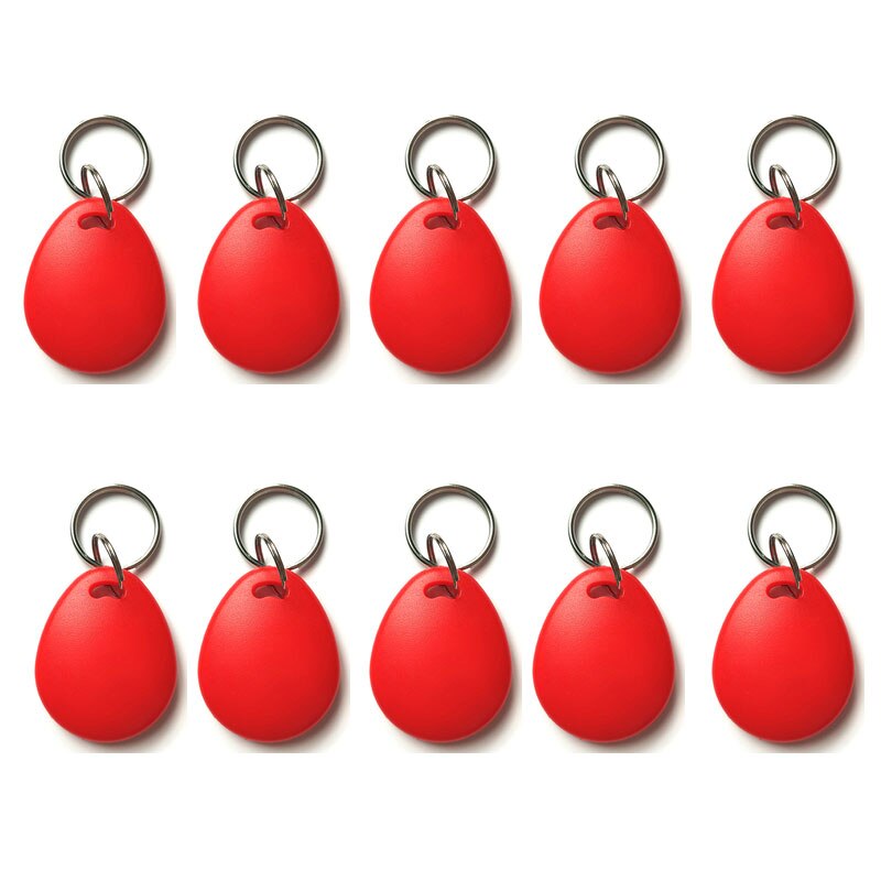 Uid fob 13.56mhz bloco 0 setor gravável ic cartão clone mutável inteligente keyfobs chave tags 1k s50 rfid controle de acesso: 10pcs Red