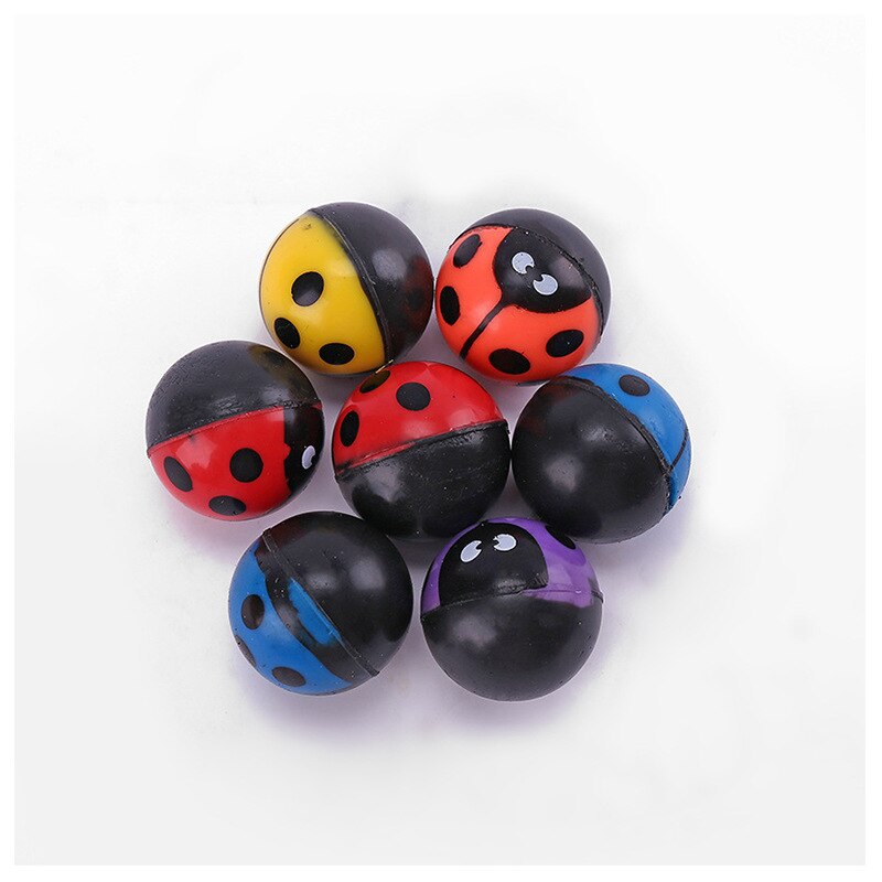 10 pièces balle rebondissante en caoutchouc jouets de plein air enfants jeux de Sport élastique coccinelle jonglage balles sautantes enfants jouet balle