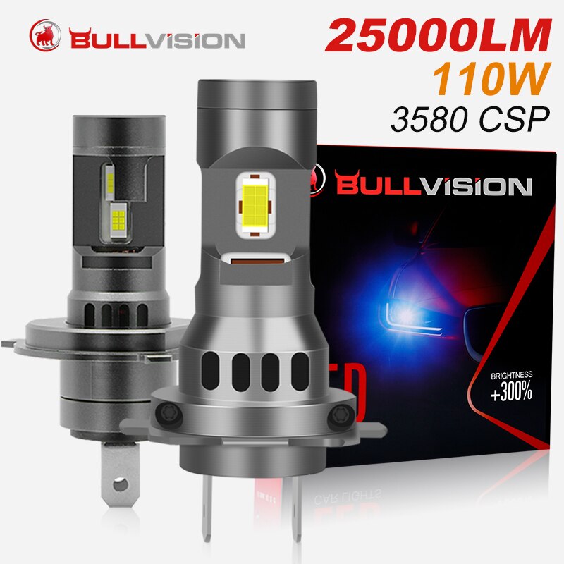 Ampoules de sauna sans fil pour voiture avec ventilateur, lumières LED CANBUS, 110W Turbo, H7, 30000LM, H4, H11, 9012, 9005, 9006, mini lampe, 3580 CSP: 9012 (HIR2)