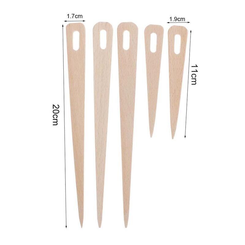 5pcs Wood Hand Loom Stick Wooden Shuttle Tapestry Weaving Knit Handcrafts Tool DIY Big Eye Needle Tapestry Wooden Weaving Tool: Default Title