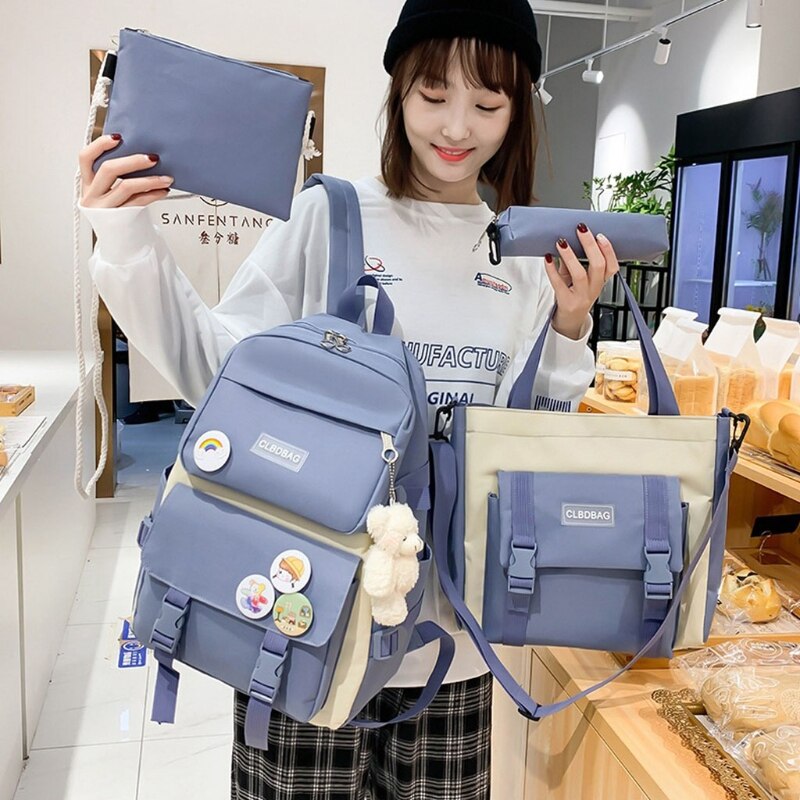 Preppy Purple Backpack Women Waterproof Candy Colors Backpacks Fancy High School Bags for Teenage Girl Cute Travel Rucksack