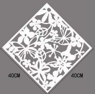 4pcs Folding screen Paravan Biombos chineses Wall panels Hanging Screens Openwork grilles TV backdrop stickers Hanging Screenss: A