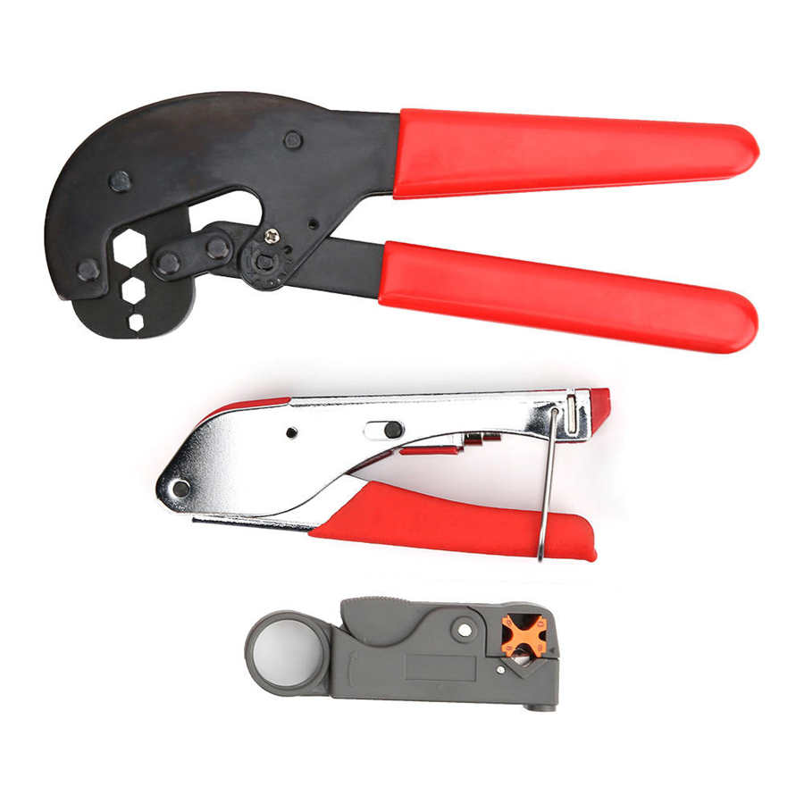 Coaxial cable crimping tools F-type set stripping pliers set cable clamp set