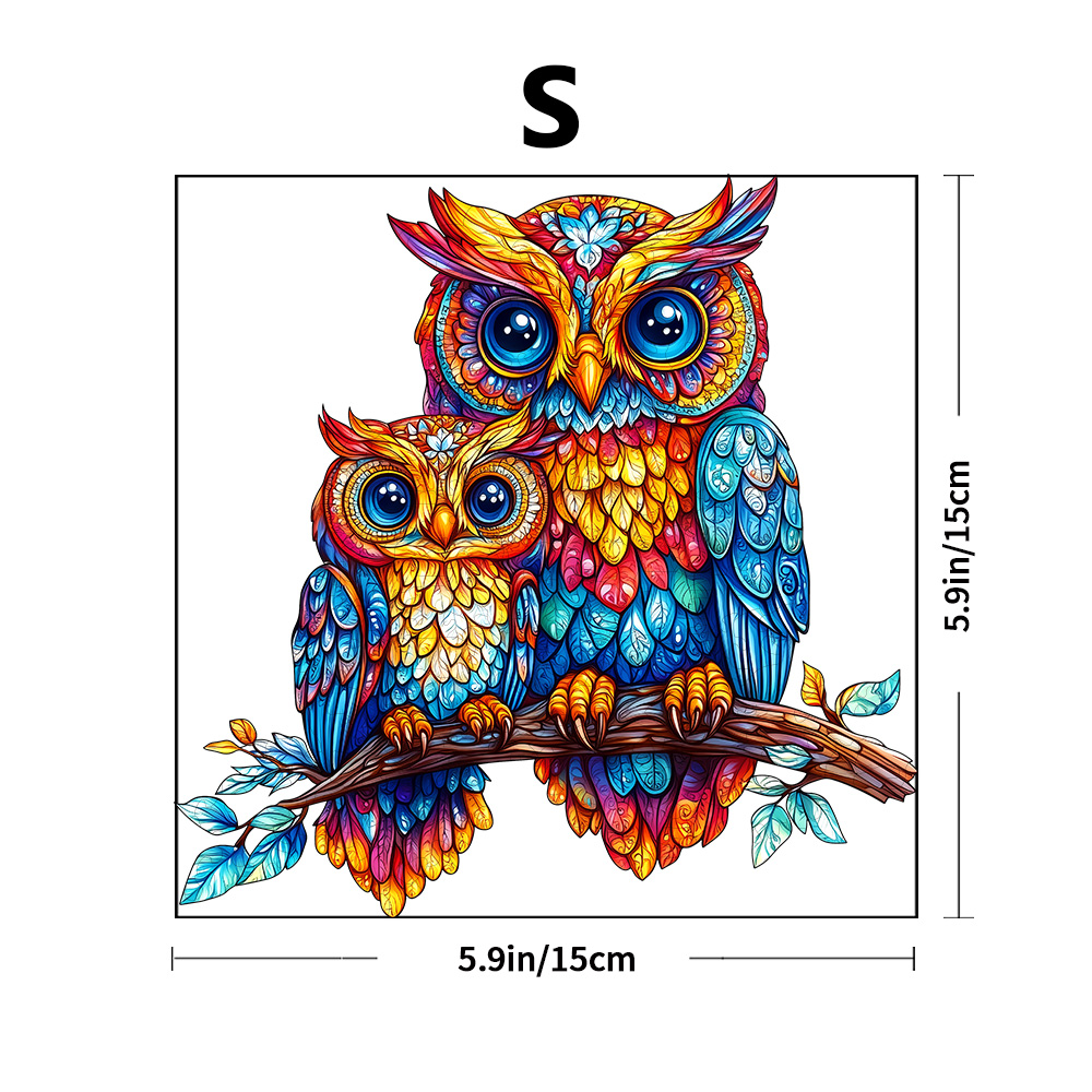 Wooden Puzzles for Adults - Embossed Owl Wooden Jigsaw Puzzle: Unique Shape, Premium Craftsmanship | Ideal Family & Wall Ar: WHITE