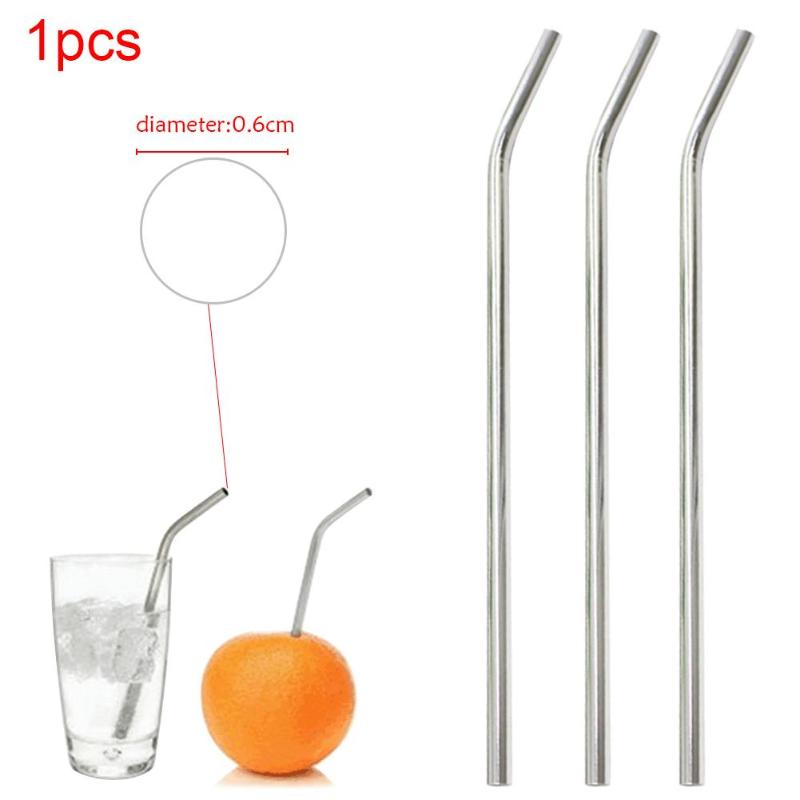Reusable Straw Drinking Stainless Steel Metal Straw with Cleaner Brush for Mugs Bar Accessories Portable Drinking Tube: Elbow