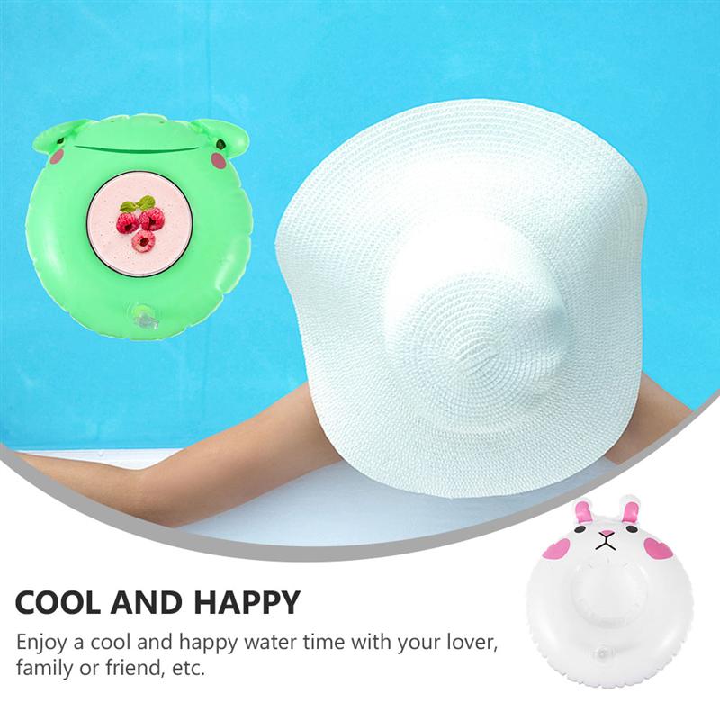1 Set Inflatable Cup Holder Swimming Pool Drink Cup Stands Water Pool Cup Mats