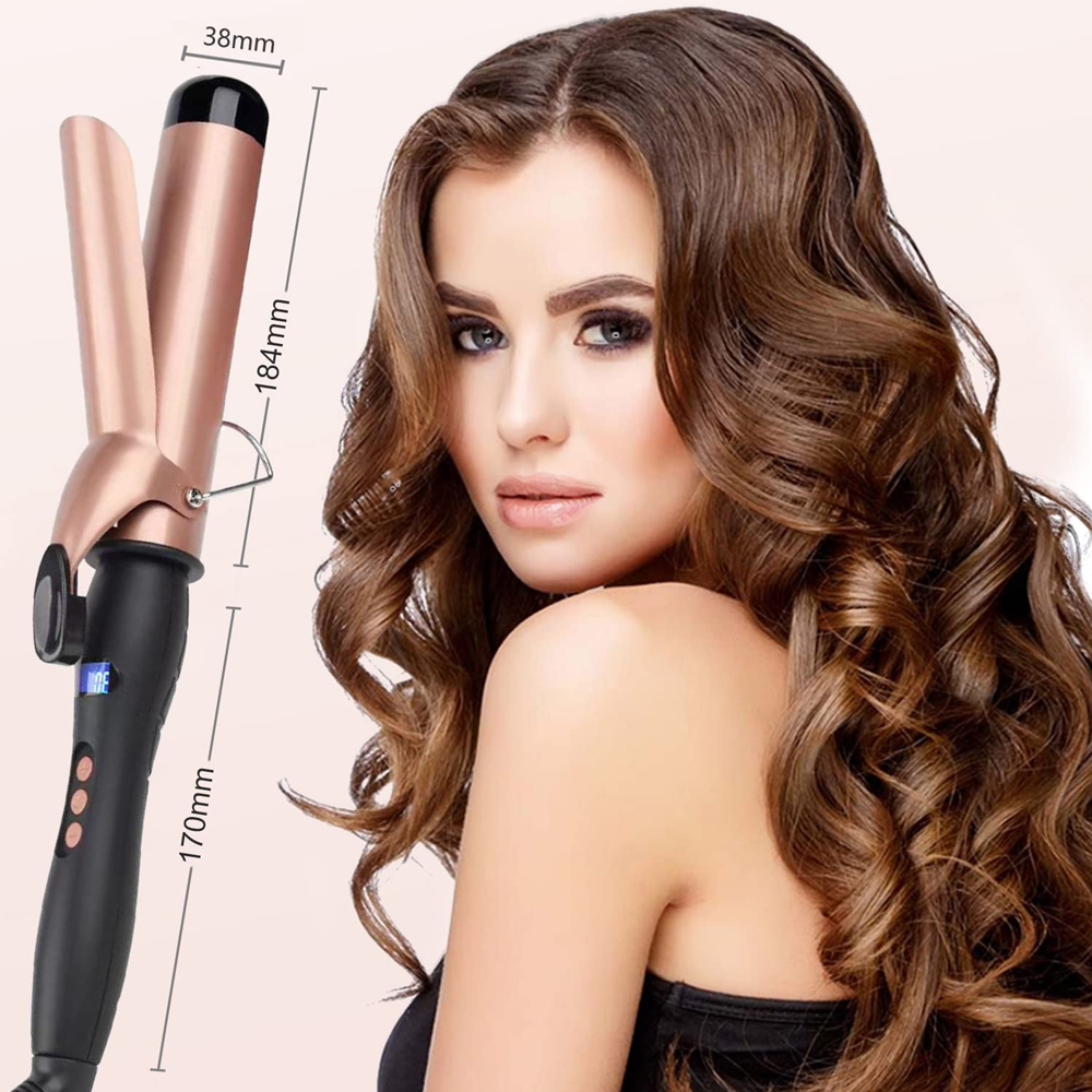 Ferro de frisar Modelador de cabelo profissional Ferramentas de modelagem de cerâmica recarregáveis Varinha de modelagem de rolo de íons negativos para cabelos 38MM