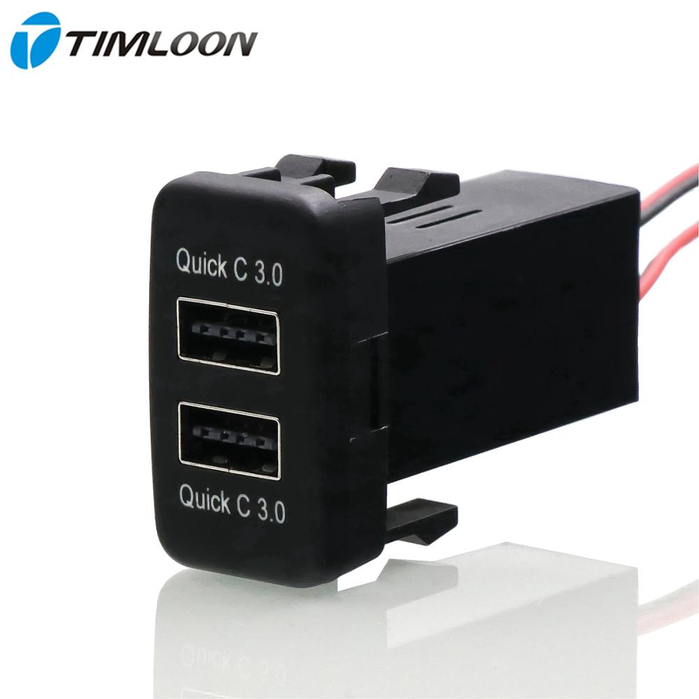 Dual QC3.0 USB Interface Socket Snelle Auto-oplader, Quick Lading Auto Lader Gebruik voor TOYOTA, Camry, corolla, Yaris, RAV4, Reiz, Cruiser