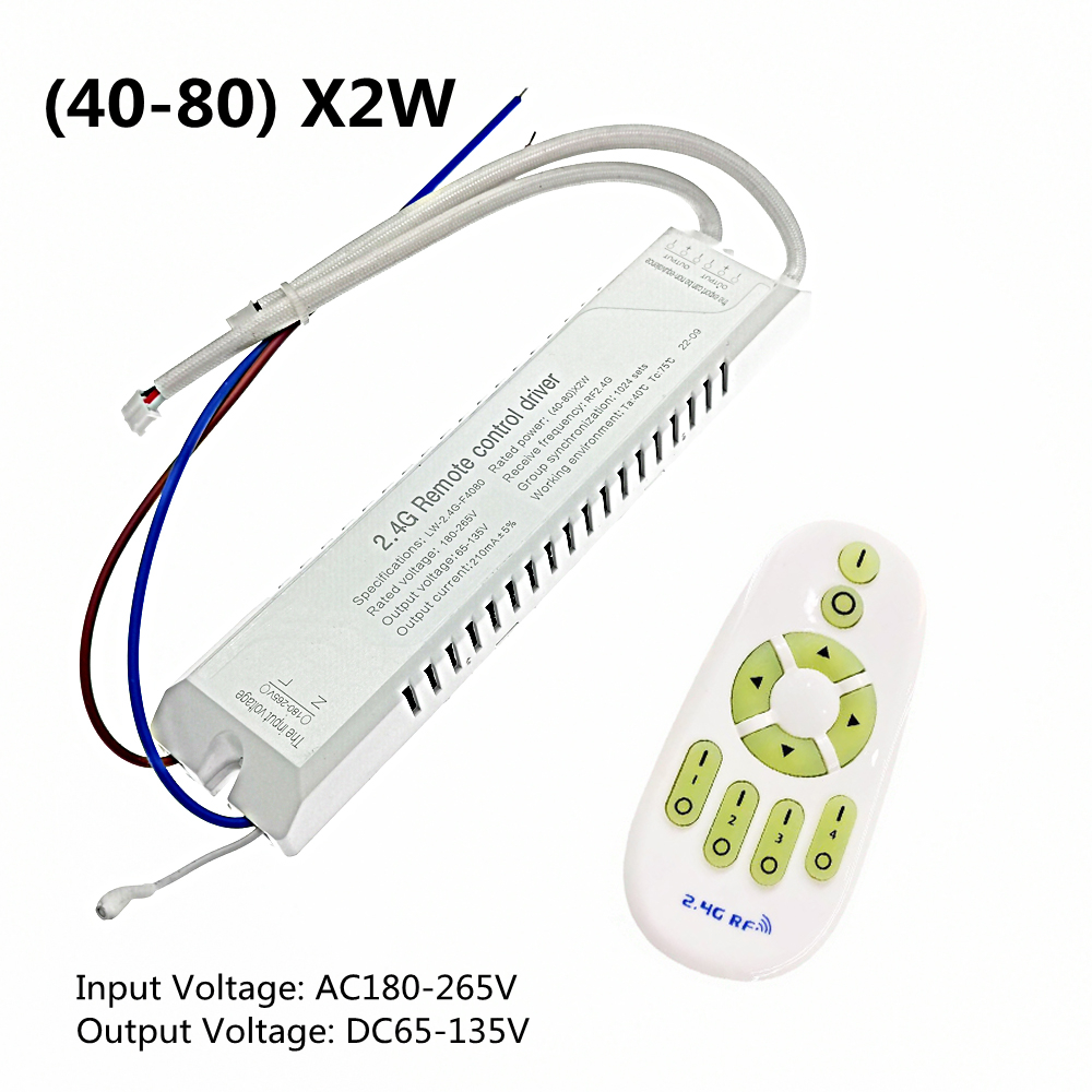 Transformadores de luz LED con controlador, 20W-80W-120W x2 210mAW con control remoto RF de 2,4G, atenuación cambiable de Color para lámpara de techo, accesorios DIY: Oro