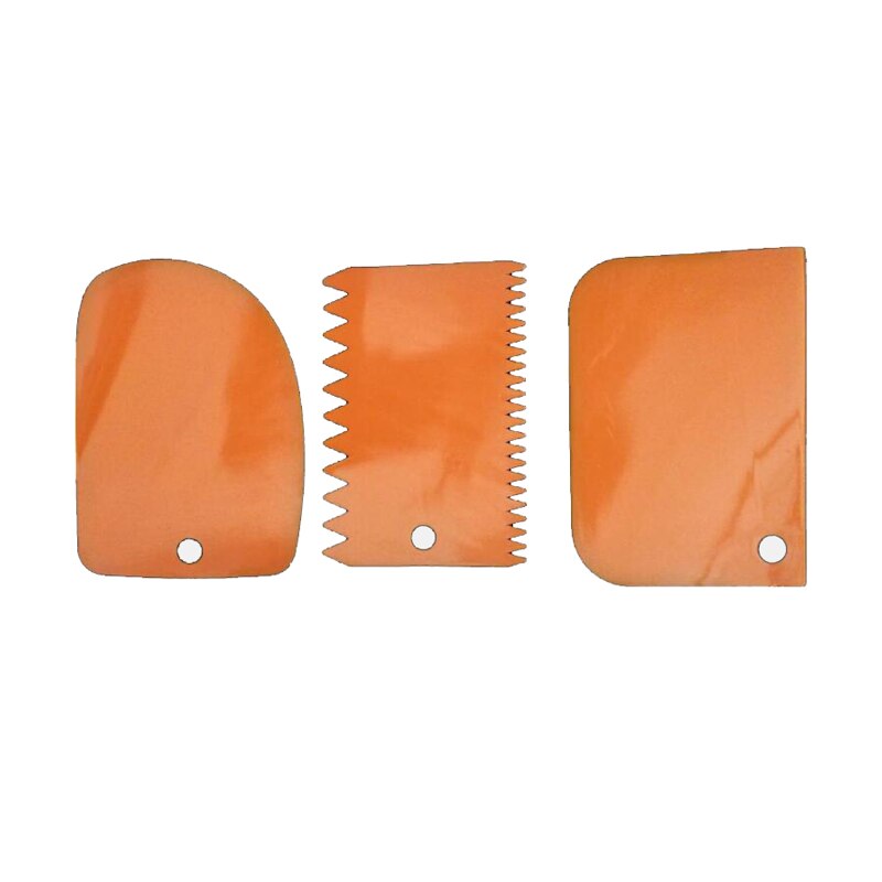 3 Stks/set Cake Schraper Fondant Schraper Cake Decorating Vlakte Cake Schraper Cake Icing Schraper Cake Soepeler Voor Fondant Bakken: orange