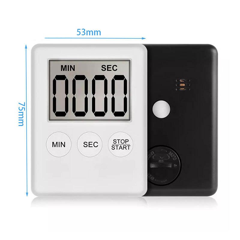 LED Large Screen Display Ultra-thin Timer Mini Kitchen Digital Timer with Magnetic Back