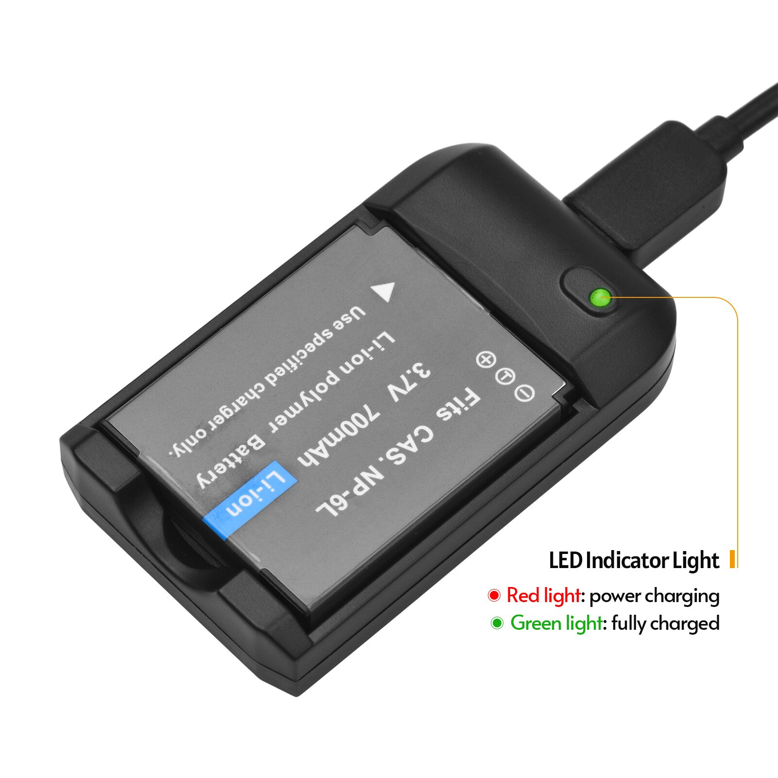 NP-6L/NP-40/NP-FV5 baterias 3.7v 700mah/800mah/1000mah do carregador de bateria 2 pces com cabo de carregamento do usb da luz indicadora do diodo emissor de luz