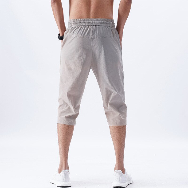 Herreshorts sommerridebukser tynde nylon bukser med 3/4 længder herre bermuda board hurtigtørrende strand sorte lange shorts til mænd