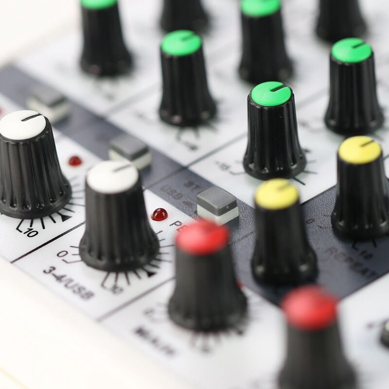 Sound Card Mixing Console Digital 4 Channels Bluetooth o Mixer USB Input 48V Power for Music Recording-EU Plug