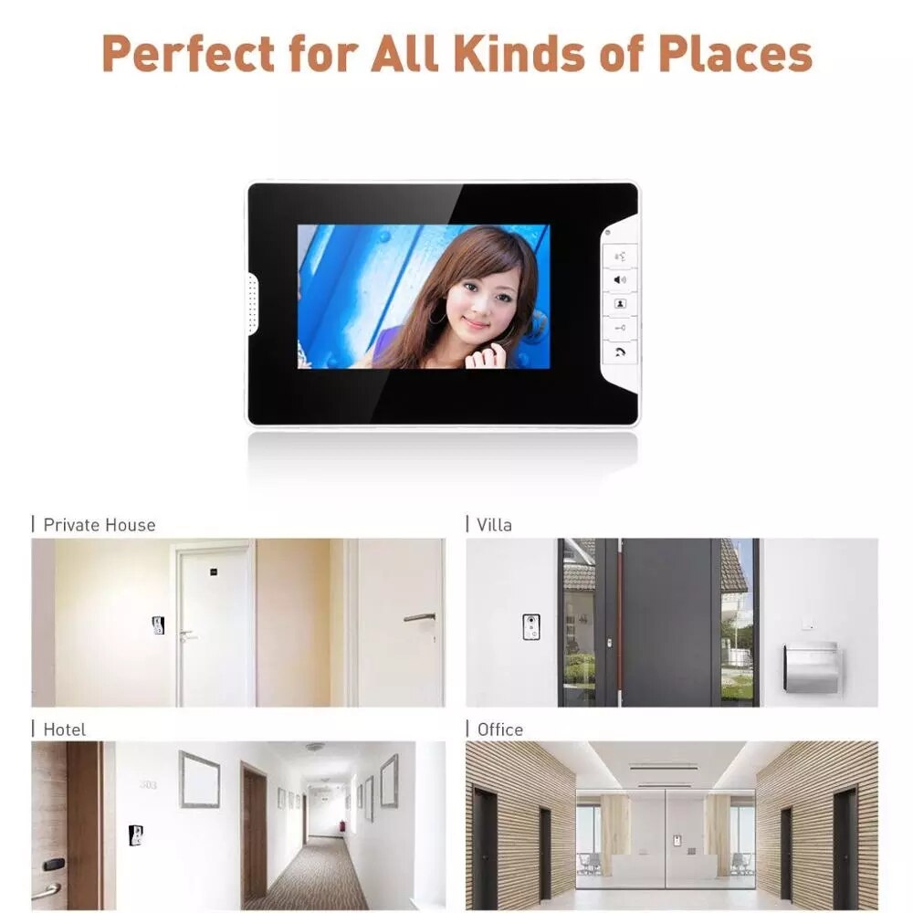 Video Deur Intercom Kit Bedraad Video Deurbel Telefoon Regendicht Call Panel Ir Camera Voor Huis Villa Building Appartement