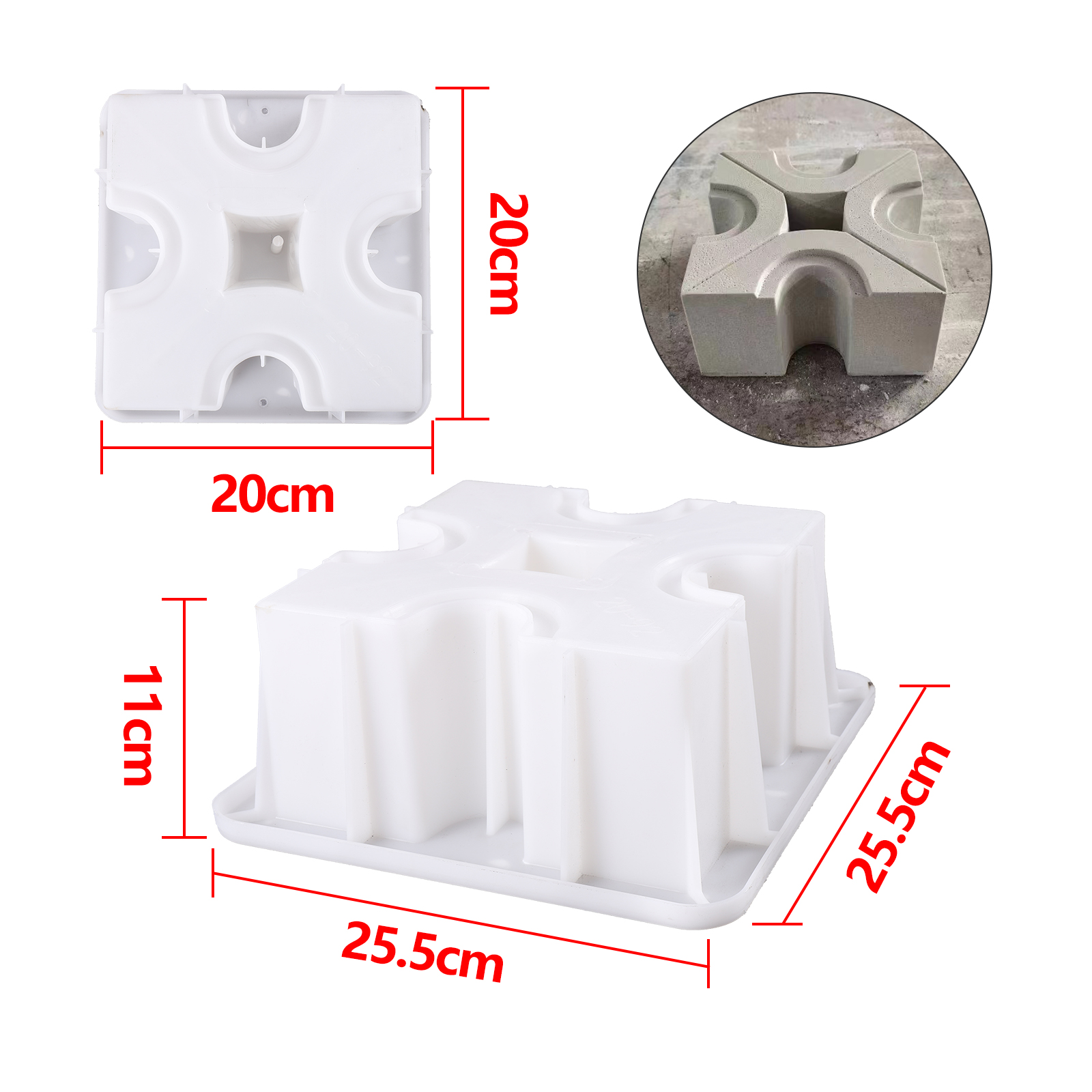 Cement Antieke Baksteen Mal Vierkante Tuinmuur Maken Bakstenen Mal 3d Carving Anti-Slip Beton Diy Bestrating Mallen 1Pc: MULTI