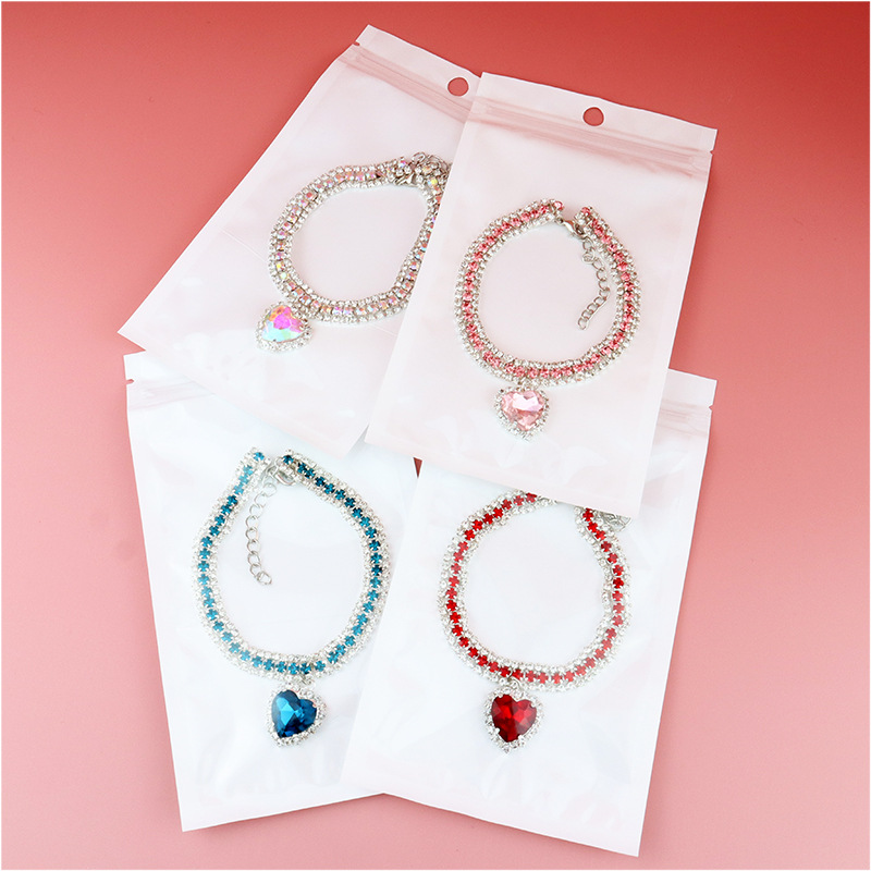 Bricolage mignon luxe collier pour animaux de compagnie chat chien collier amour pendentif fournitures pour animaux de compagnie amour cristal luxe collier chaton collier chat collier