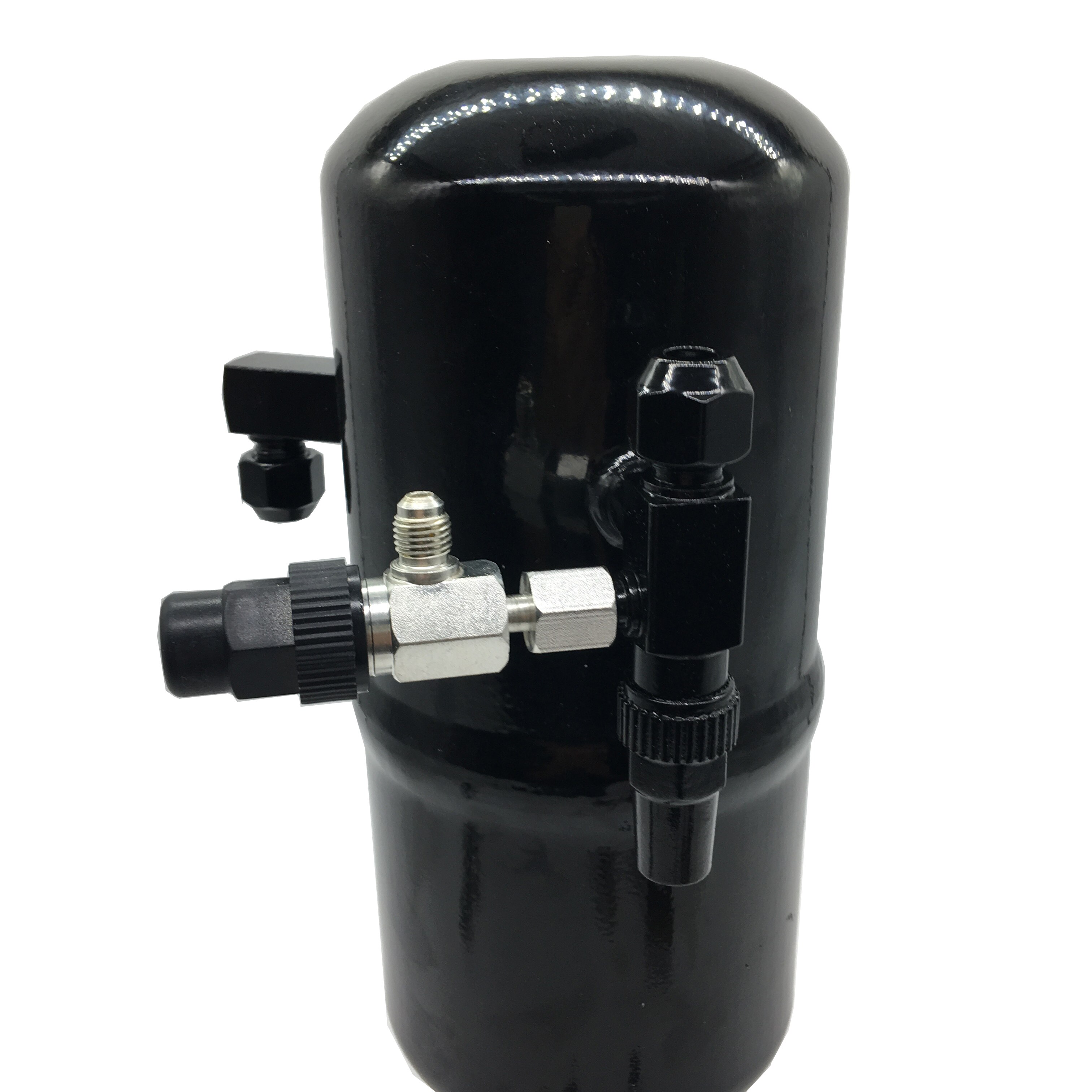 Vertical Rotalock shutoff valve is usually working together with angle valve of liquid refrigerant reciever for charging, etc.