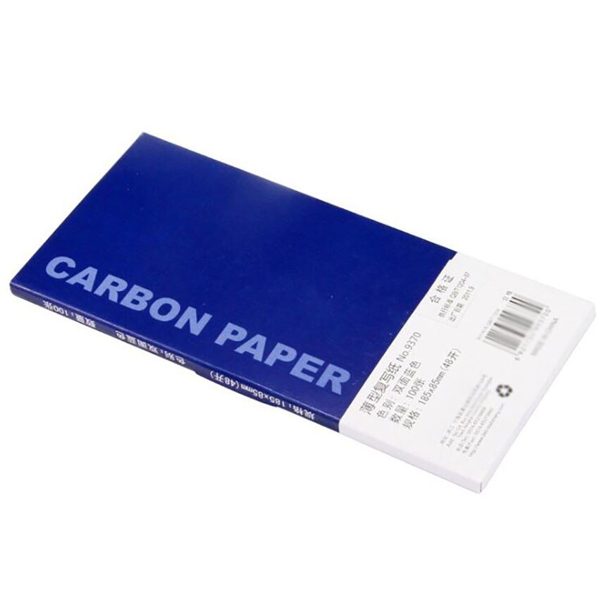100 ark 48k carbon papir bærbart kontor regnskab finans kopi kvittering carbon papir skole papirvarer 185*85mm