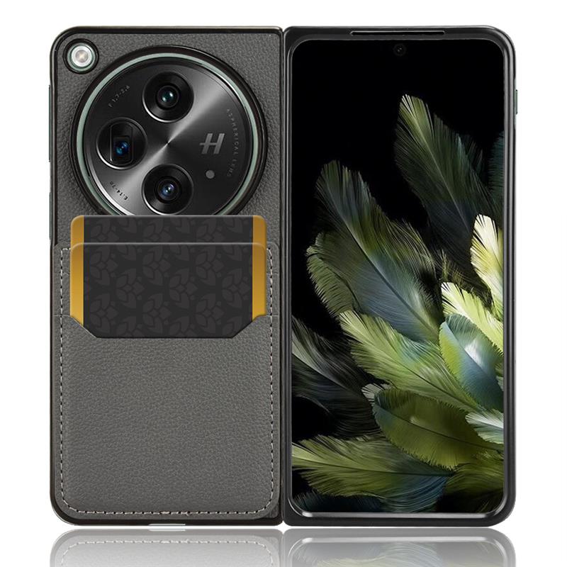 Ultracienkie etui ze skóry PU dla Oneplus otwarty Obudowa z uchwytem na kartę Kieszonkowe etui dla jeden plus otwarty ochronny Obudowa pokrywa: SZARY