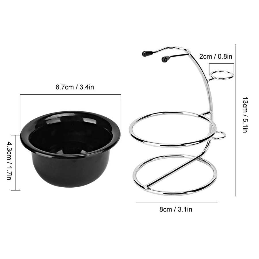 Metal Shaving Stand Holders Foaming Soap Bowl Beard Shaving Tool Set Beard Brush Holder Shaving Cleaning Supplies