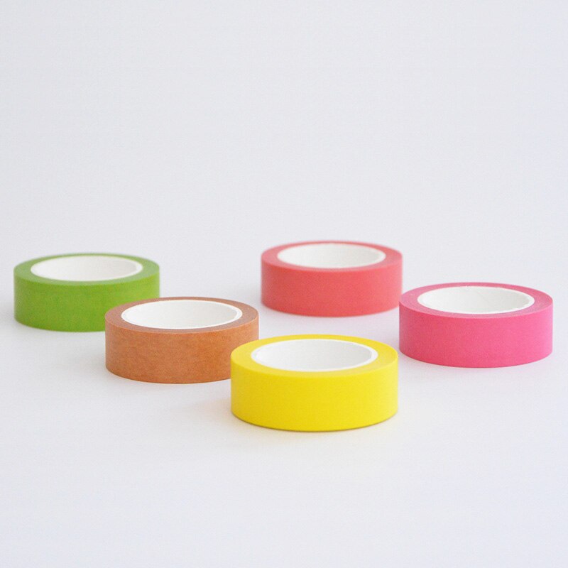 Cute Bright Colorful Plain Red Pink Green Washi Tape Paper DIY Decor Scrapbooking Planner Adhesive Masking Tape Stationery