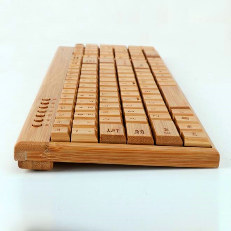 Bamboo Keyboard Mouse Wireless Combo Set For Laptop PC Office USB Plug and Play ,Natural Mice Keyboard Novelty High-end