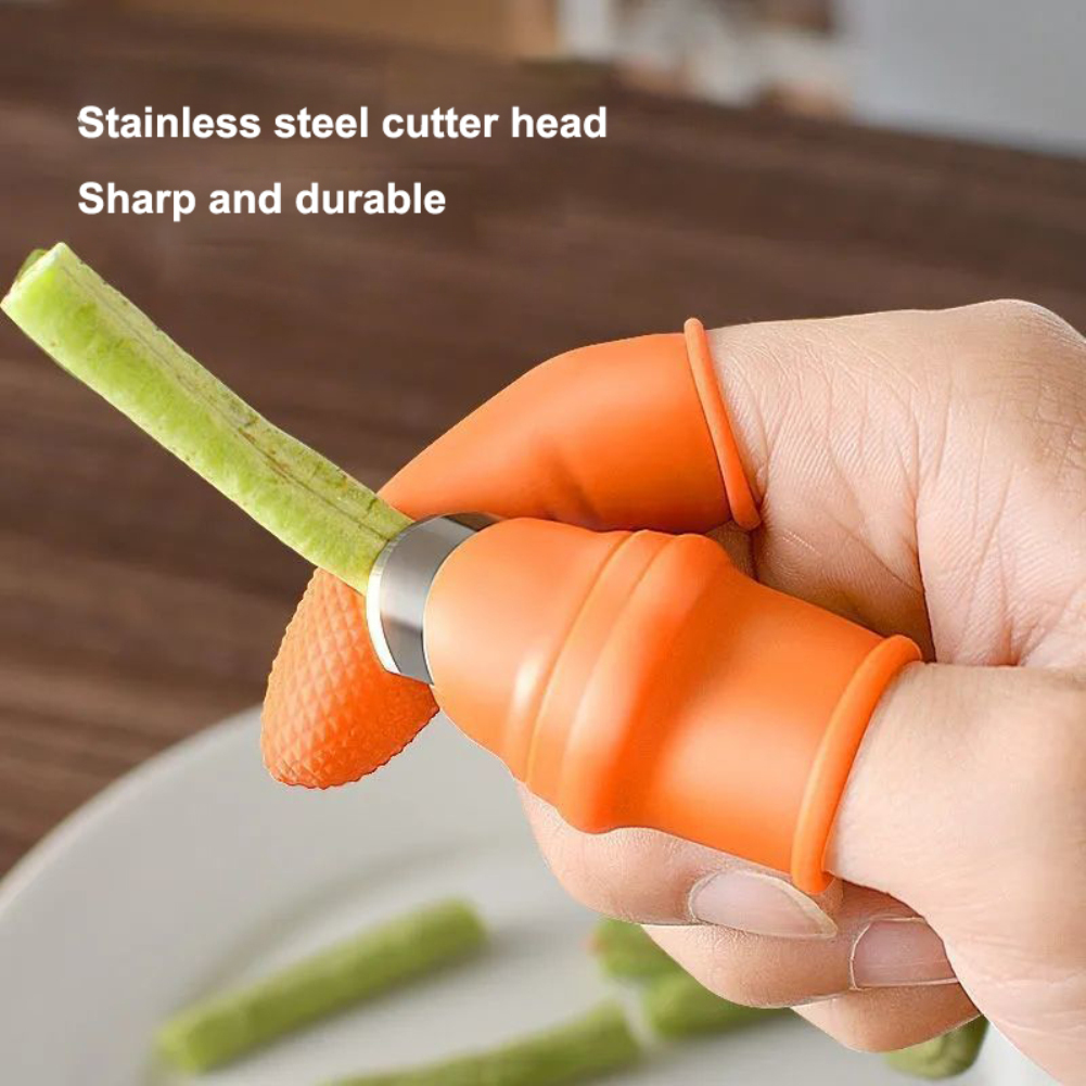 1 Set Silicone Finger Protector With Blade For Fruits Vegetable Thumb Knife Finger Guard Kitchen Gadgets Kitchen Accessories