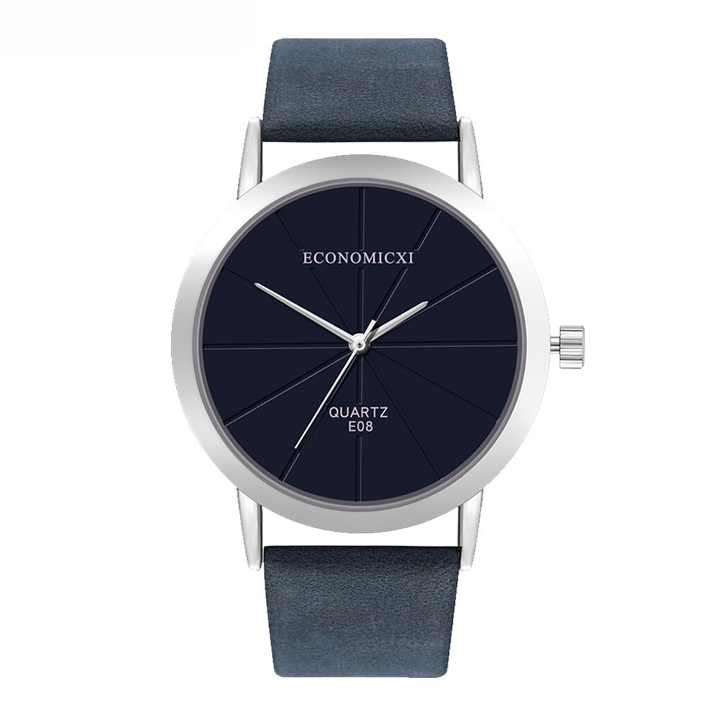 Vrouwen Mode Romeinse Cijfers Horloge Faux Leather Analoge Quartz Horloges Horloges Voor Vrouwen: Blue