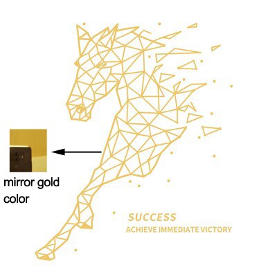 Einfache linie Pferd Acryl Zauberstab aufkleber 3d DIY Heimat Dekor wohnzimmer Spiegel Zauberstab aufkleber kreativität Heimat kunst Zauberstab Dekor: Gold / M 107cm 130cm