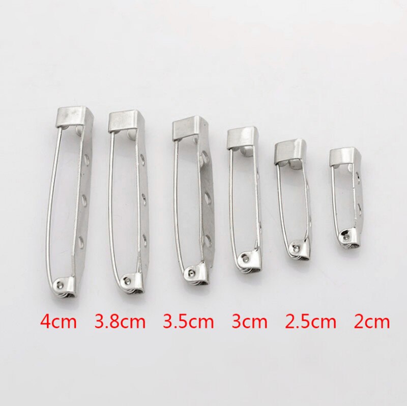 50PCs 15/20/25/32/38/40/45mm Brooch Base Back Bar Pins Findings Jewelry Making Clip Safty Catch Findings Pin Back Brooch