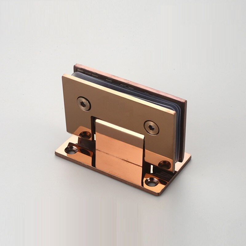 304 Edelstahl Rose Gold Schlecht Schrank Vitrine Schrank Klemme Glas Dusche Glas Tür Scharnier Ersatz Teile 8-12mm: 90 Grad