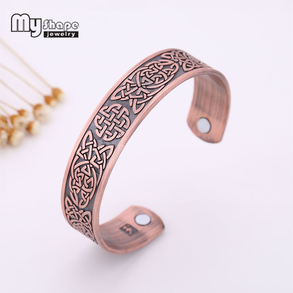 Mój kształt wiking bransoletki magnetyczne bransoletki rosyjski plac gwiazda amulet regulowany mankiet bransoletka dla mężczyzn klasyczny antyczna miedź