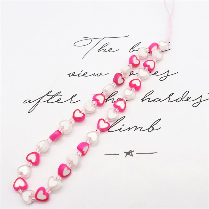 Blauwe Ster Bohemian Kleurrijke Zachte Klei Mobiele Telefoon Keten Voor Vrouwen Acryl Regenboog Keramische Liefde Kristal Kralen Mobiele ph