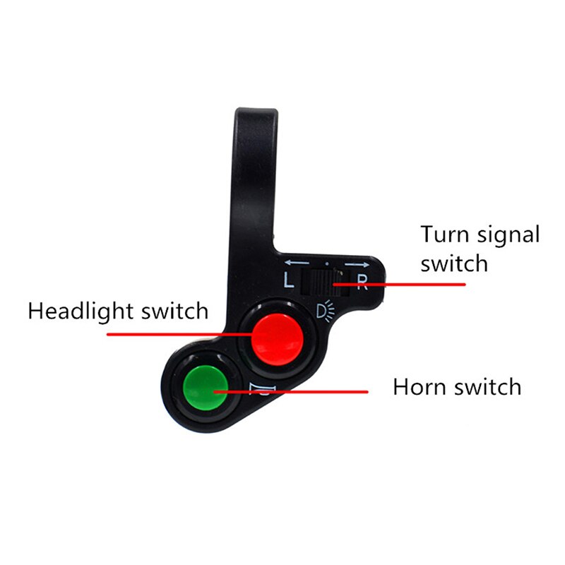 Noir LED multifonction phare clignotant moto guidon interrupteur clignotants marche/arrêt bouton interrupteur