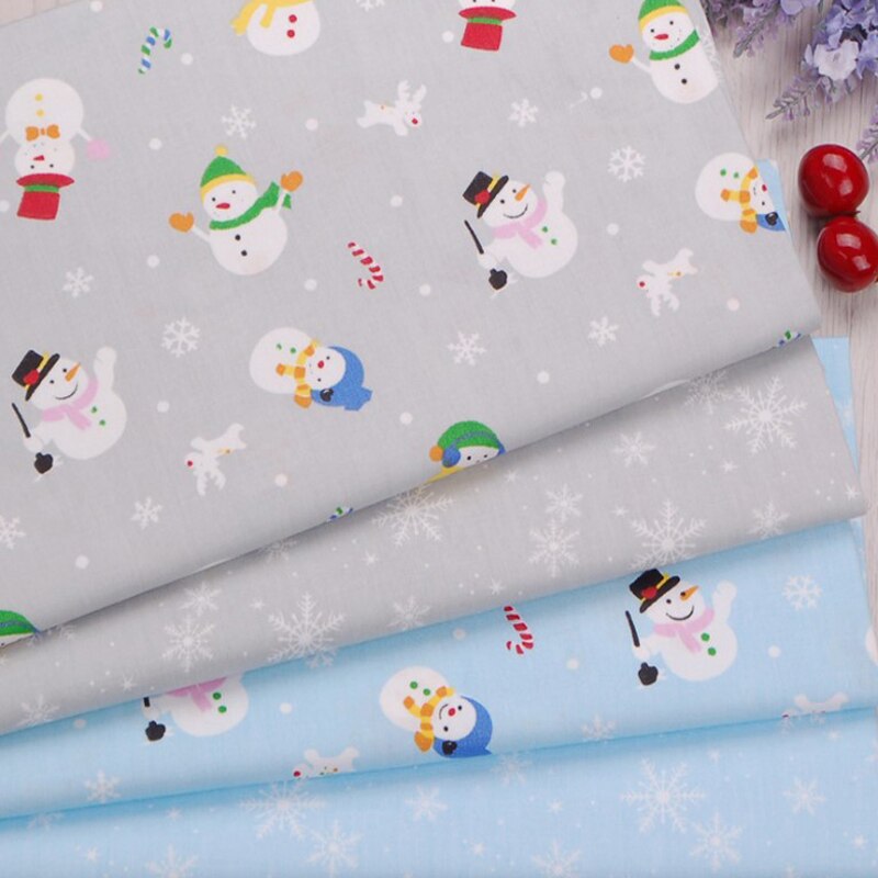 6/10 stuks Kerstmissneeuwman Serie Print Katoen Stof DIY Patchwork Telas Naaien Baby Speelgoed Beddengoed Quilten Pop De doek 25x25cm