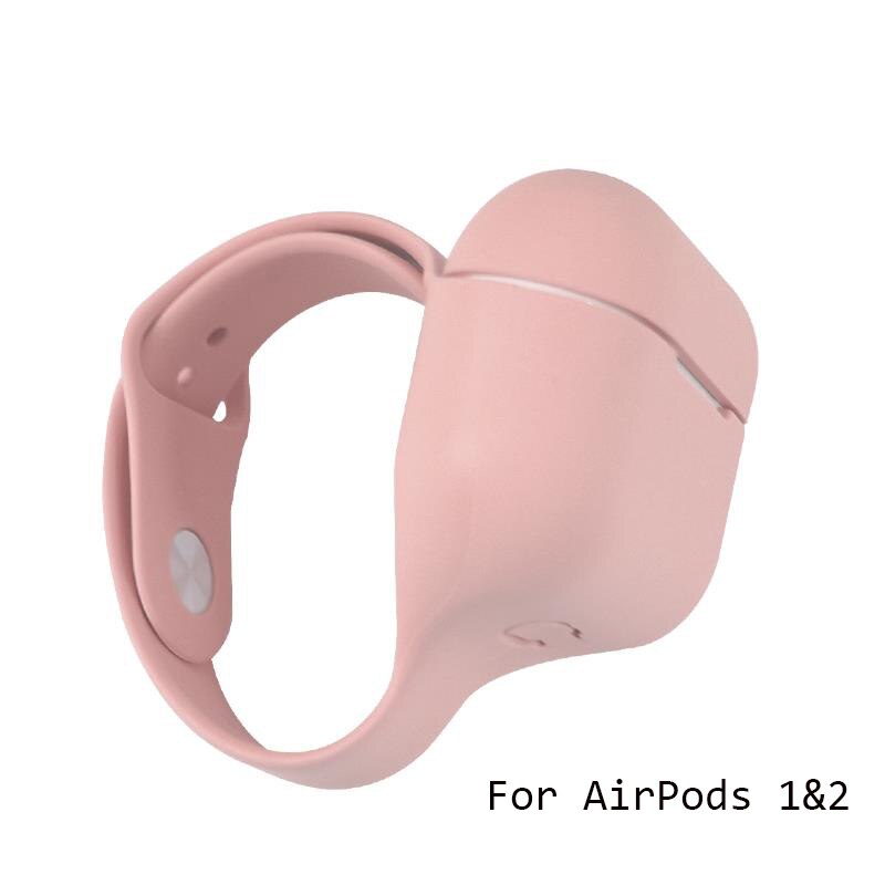 Full Protect Soft Case For Apple AirPods Pro 3 2 1 Wrist Band Sports Case For Air Pods 3 2 1 Pro Silicon Portable Bag Cover Capa: Pink For 1 2