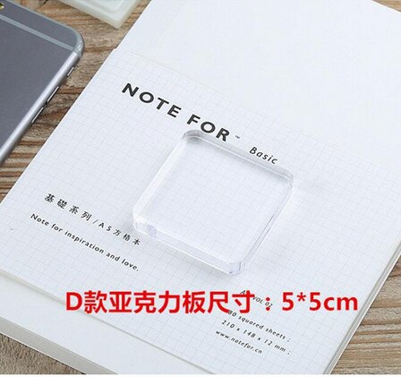 PAPERMANIA Clear Acrylic Stamp Block Rubber Mount Acrylic Clear Block Rubber Stamp Base: D