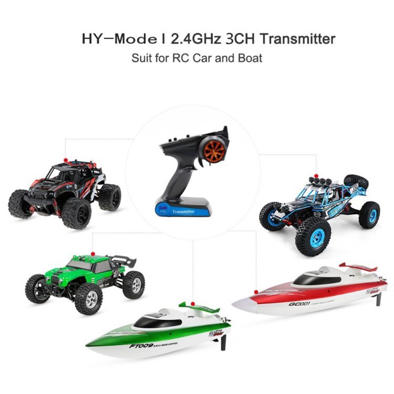 2.4G 3CH RC Transmitter Digital Radio Remote Control Transmitter with Receiver for RC Car Boat Accessories