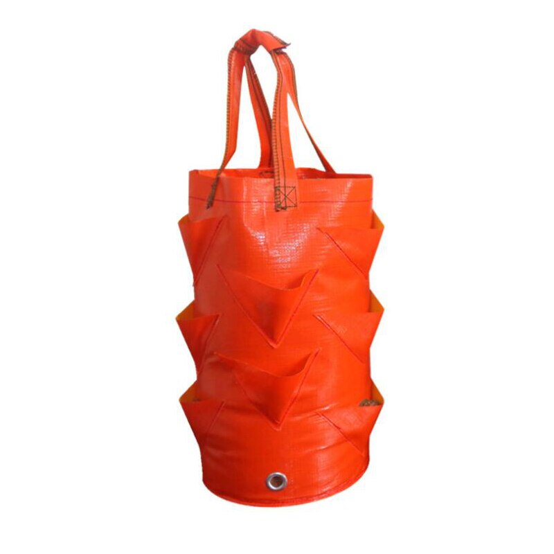 Bolsa de contenedor para cultivo de fresas, maceta gruesa para jardinería de verduras, maceta de cultivo artesanal, telas de PE, herramienta de jardín, 3 galones: Orange