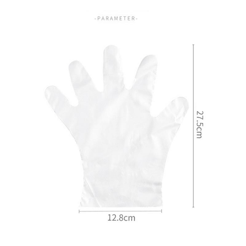 100Pcs Disposable Gloves Catering Hair Products Eating Lobster Thicken Transparent Plastic PE Film Gloves Kitchenware
