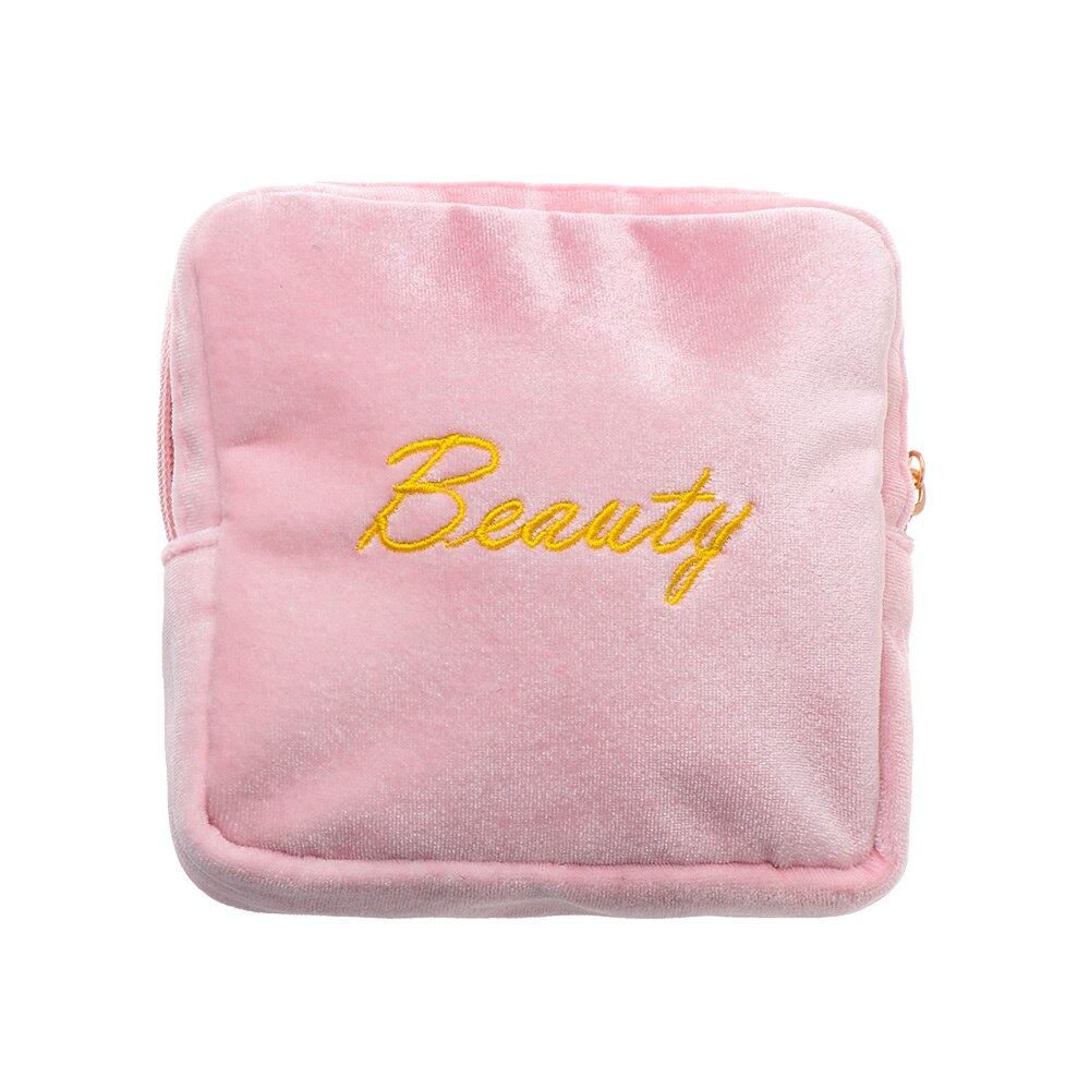 Tampon Storage Bag Sanitary Pad Pouch Women Napkin Cosmetic Bags Organizer Ladies Makeup Bag Girls Tampon Holder Organizer: B-pink