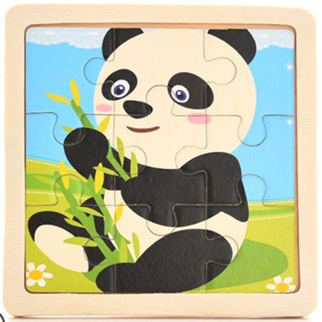 Giocattoli per bambini puzzle in legno puzzle 3D in legno animali da cartone animato per bambini/puzzle di trasporto giocattoli educativi: panda