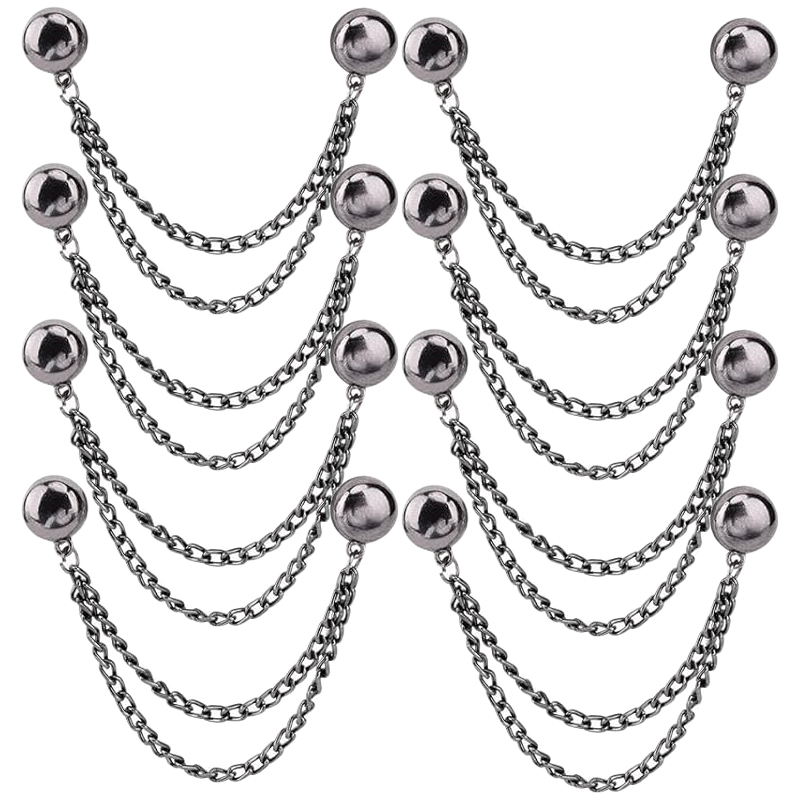 Magneet Kledingspelden Metalen magnetische kledingclips met ketting Multifunctionele sterke magneetpin Magnetische knopclips voor bevestiging: GRIJS