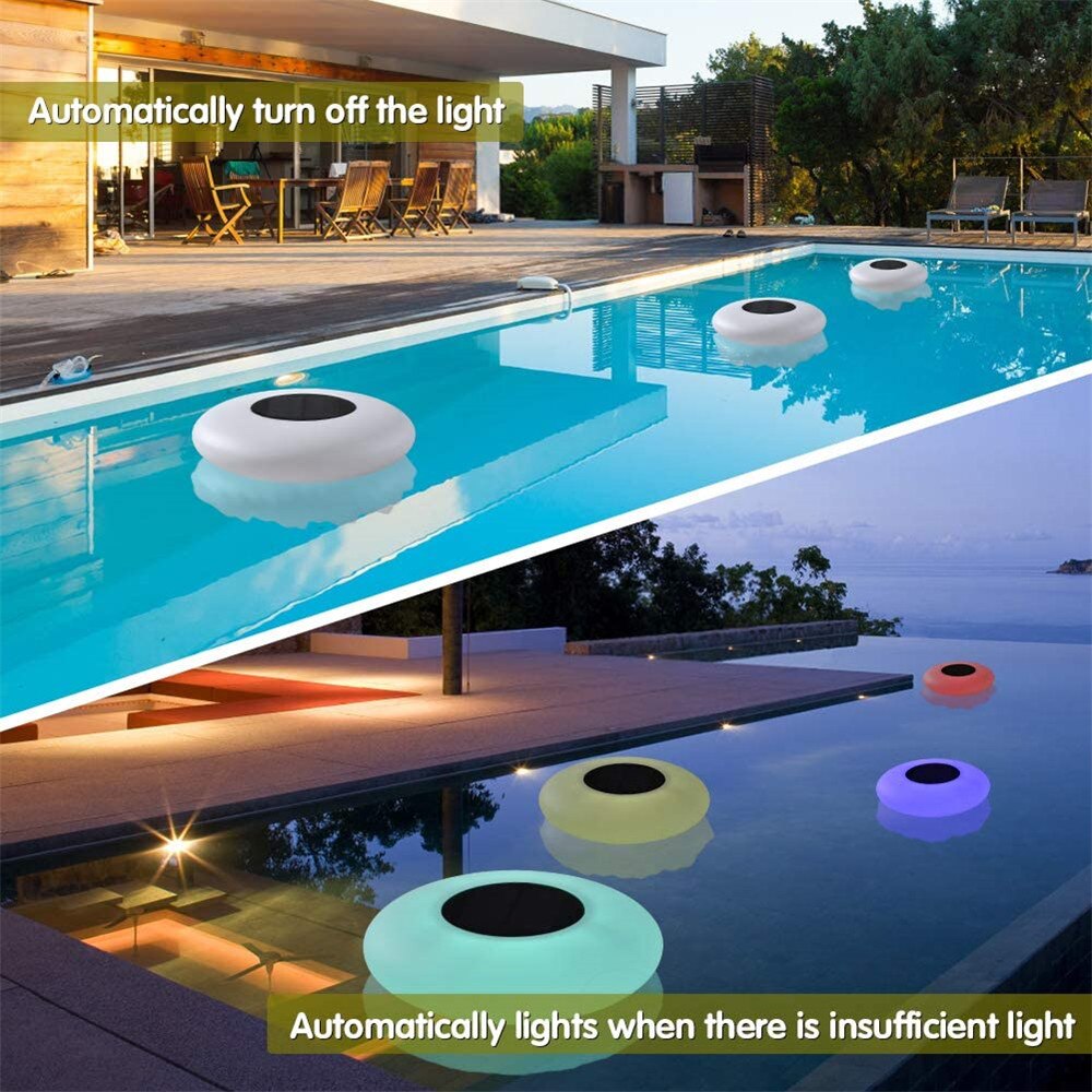 Soldrevet flydende swimmingpool lys  ip68 vandtæt udendørs have dam undersøiske lys sol vand drift lampe