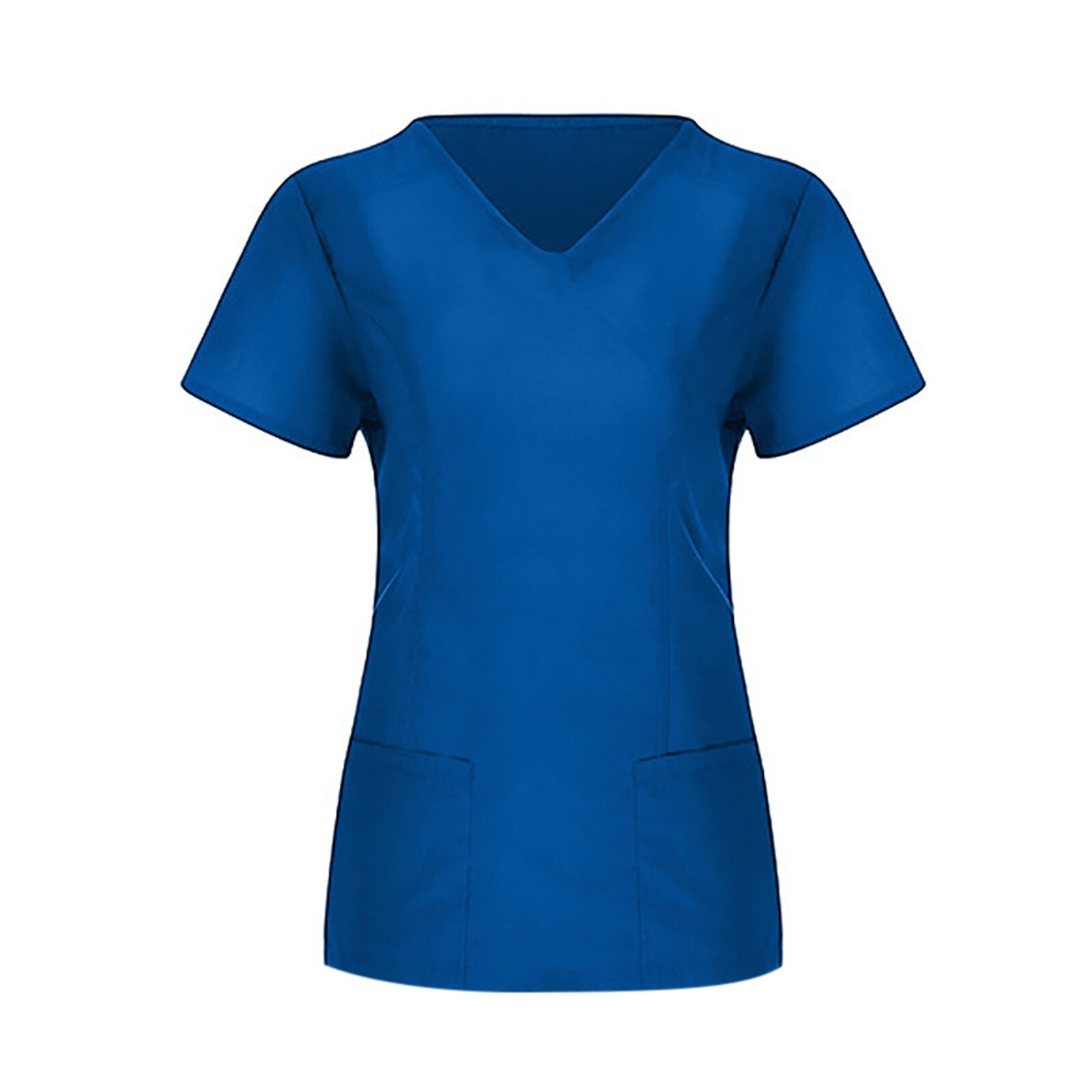 Women Nurse Uniform Short Sleeve V-neck Tops Working Uniform Solid Pocket Summer Women Blouse Uniforme Enfermera Mujer