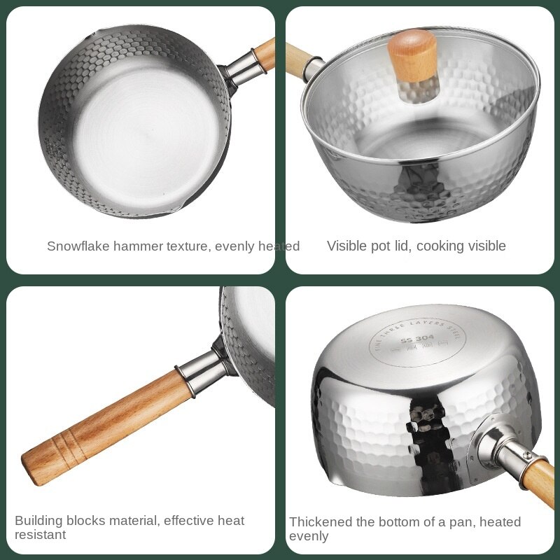 Japanse Stijl Pan Rvs Koken Pot Set Mini Non-stick Pan Keuken Hotpot Ramen Soep Melk Pot Huishouden cookwareZA380